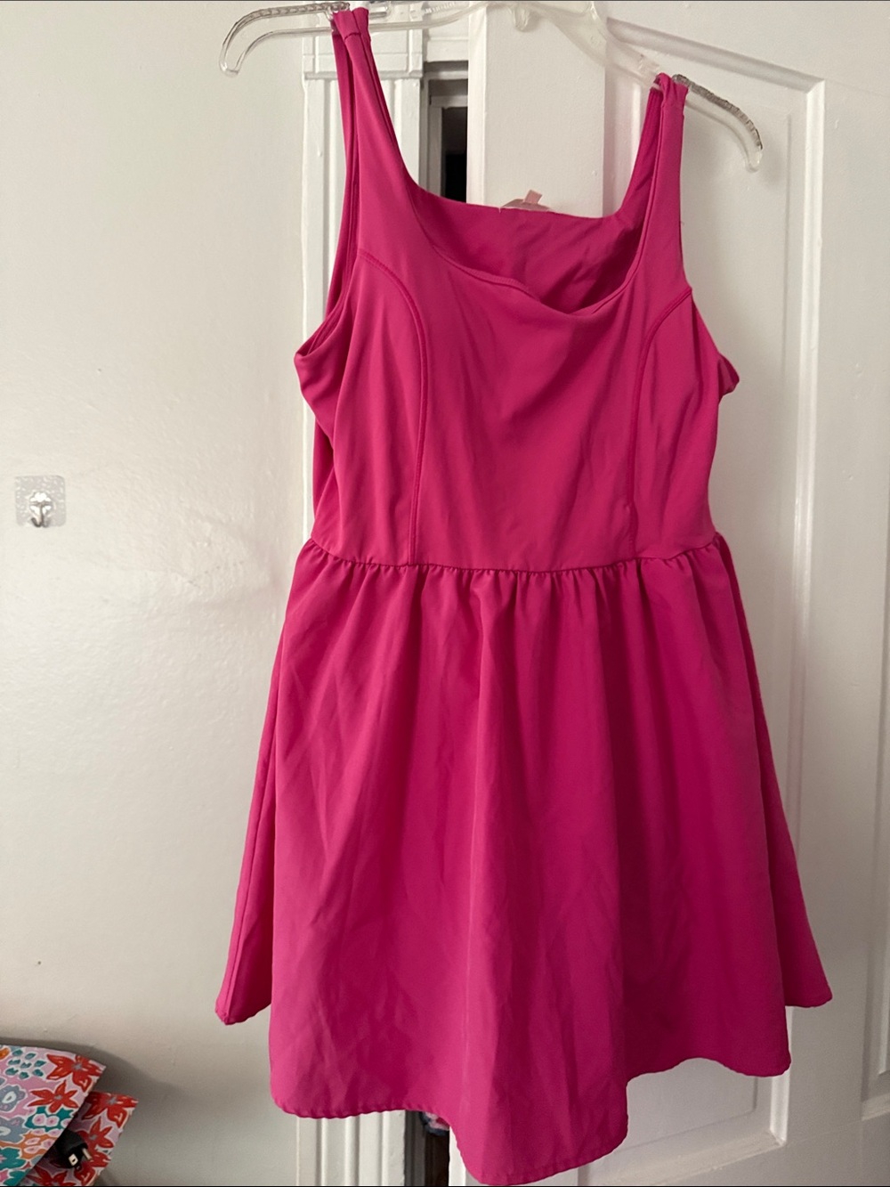 Bright Fuchsia Sleeveless Fit-and-Flare Dress